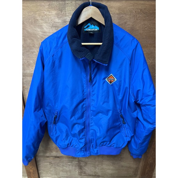 Tri-Mountain Other - Tri-Mountain International Harvester Bomber Jacket Blue Fleece Lined Mens XL